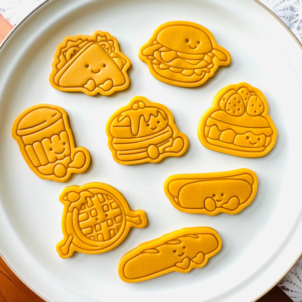Commercial Kitchen Items - かわいいバーガーサンドイッチクッキーカッター漫画ケーキビスケット型クッキースタンプキッチンベーキングペストリー製菓用品デザート用品