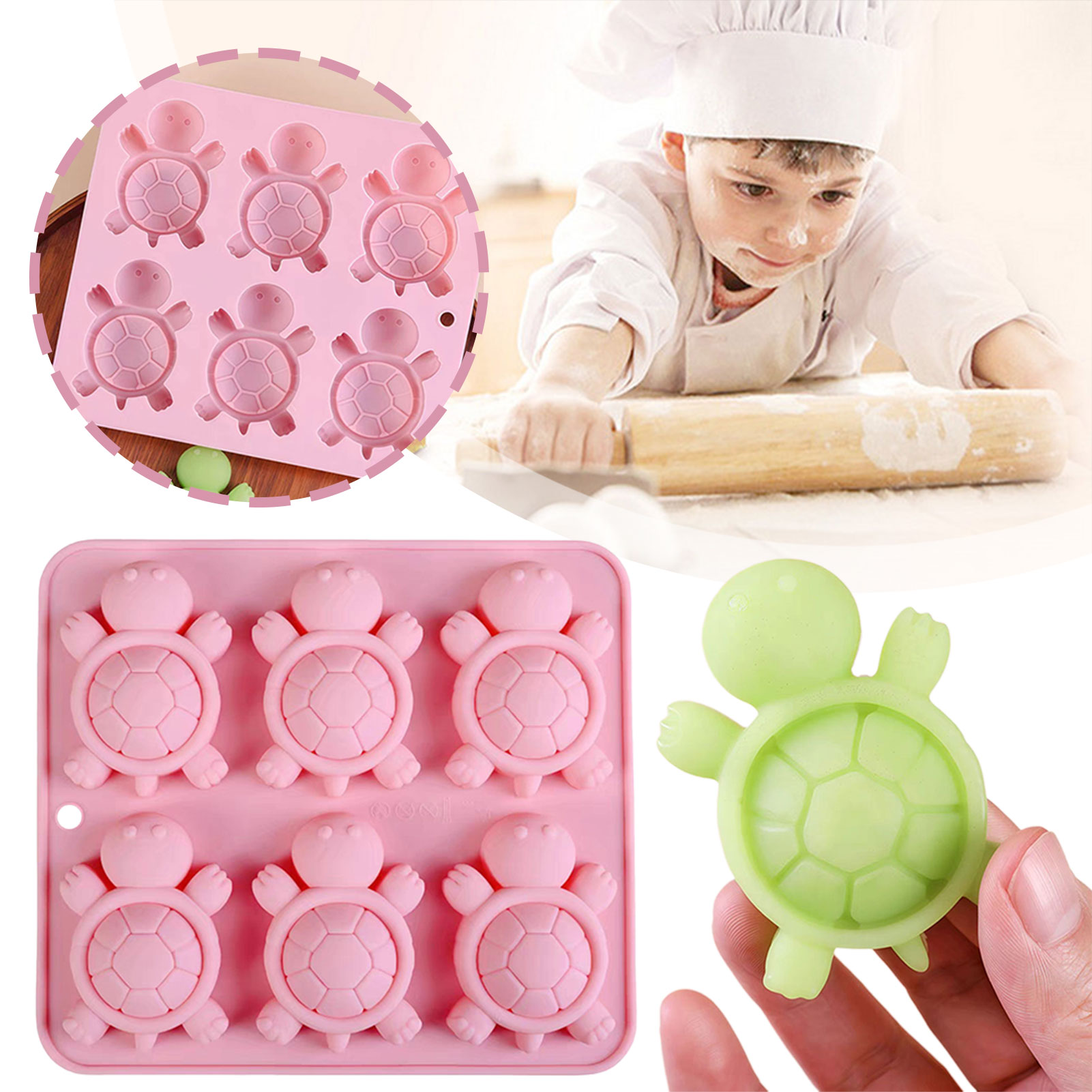 Commercial Kitchen Items - カメのアイストレイ3Dカメのウミガメのシリコン型DIYアイスキューブ用の手作りのキッチンベーキング用品