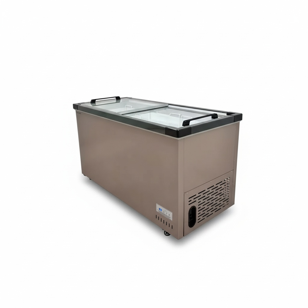 Commercial Chest Freezer - 業務用大型冷凍庫、400～1500Lステンレス製スライドガラス扉付きアイランドフリーザー、スーパーマーケットや食料品店向け