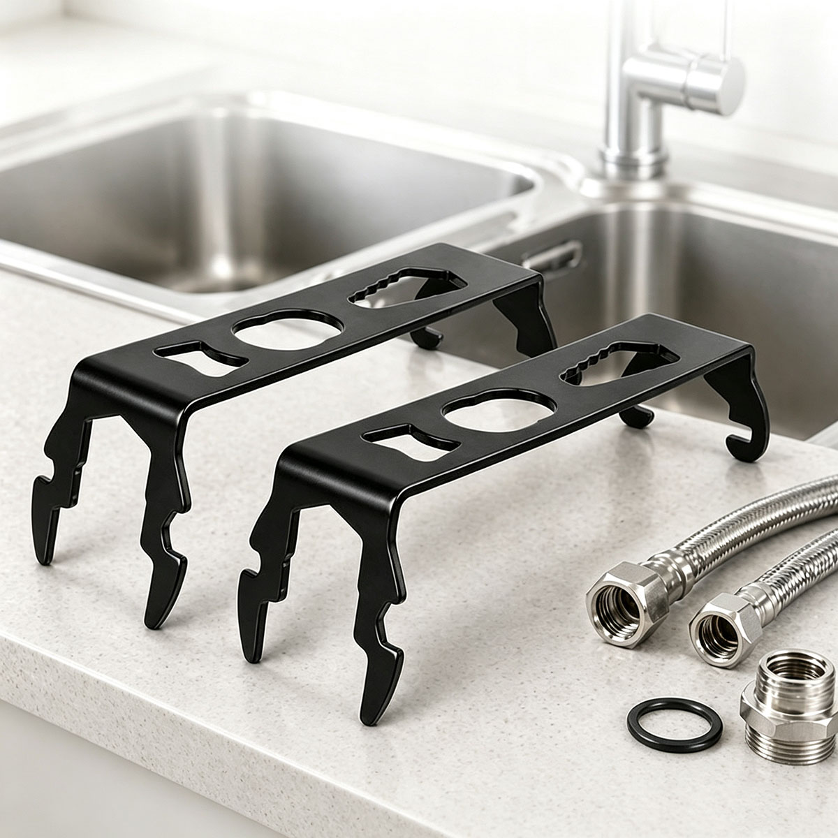 Commercial Kitchen Tap - 16-in-1万能シンクレンチ多機能蛇口スパナ配管バイク修理ツール、浴室キッチンハードウェアツール用