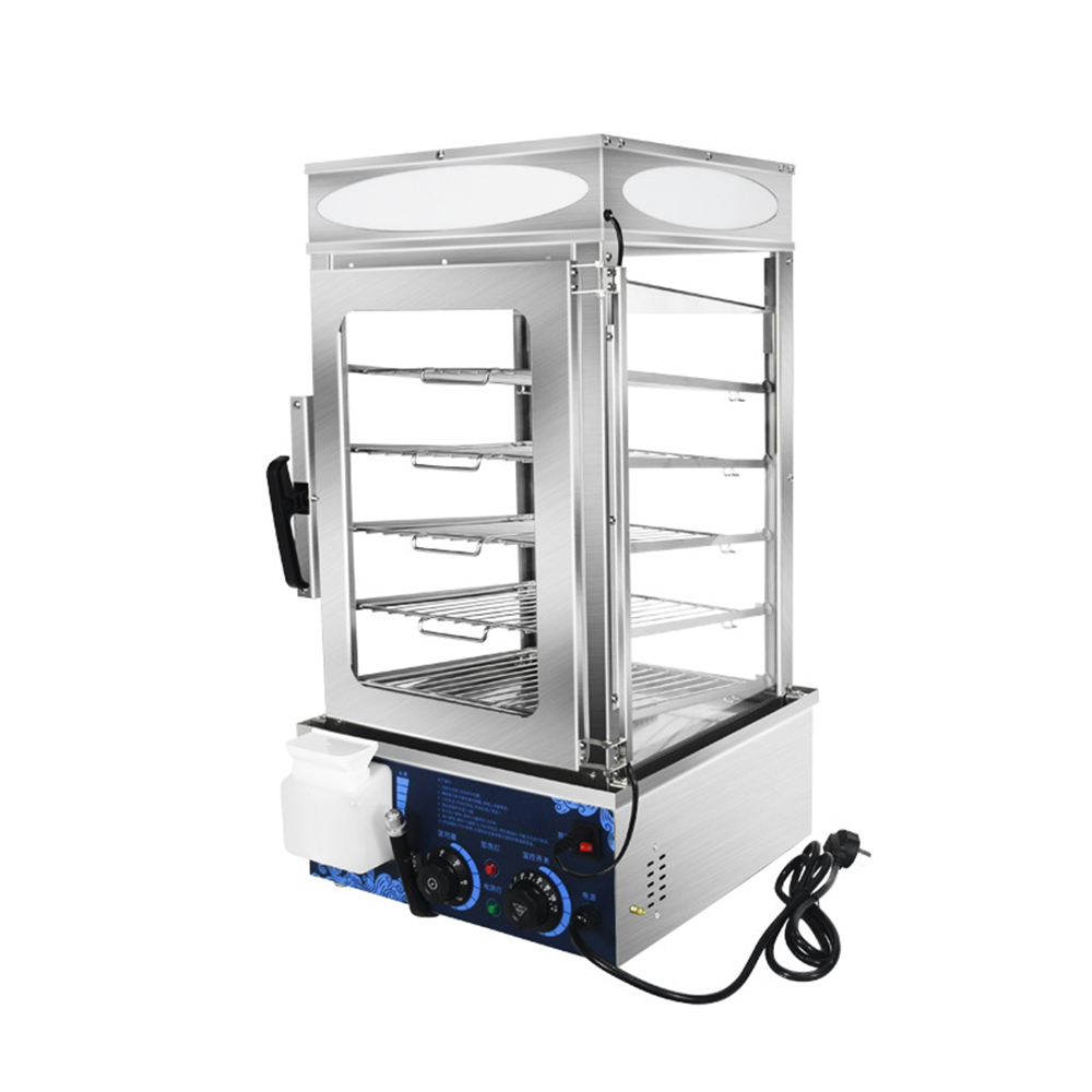 Commercial Kitchen Warmer - 電気式業務用ステンレス製食品保温ディスプレイ、蒸し料理用キッチンマシン、ガラス付きバオ点心パン蒸し器