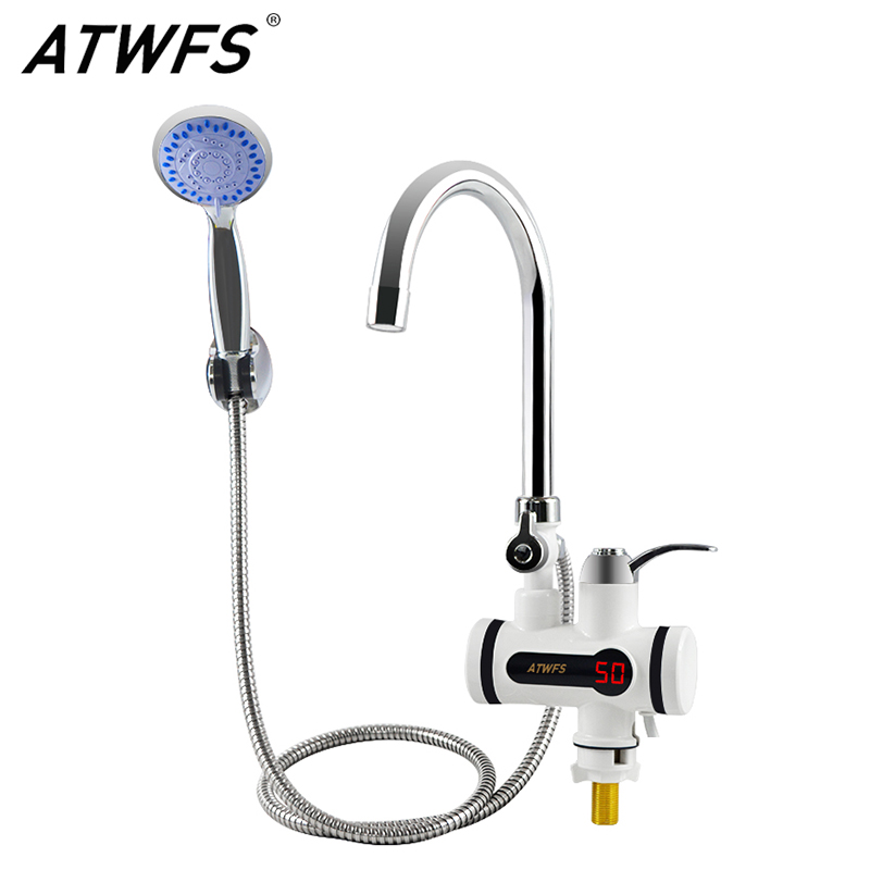 Commercial Kitchen Tap - ATWFS 3000 ワットタンクレス給湯器蛇口シャワーインスタント電気タップ加熱温水キッチンとバスルーム用
