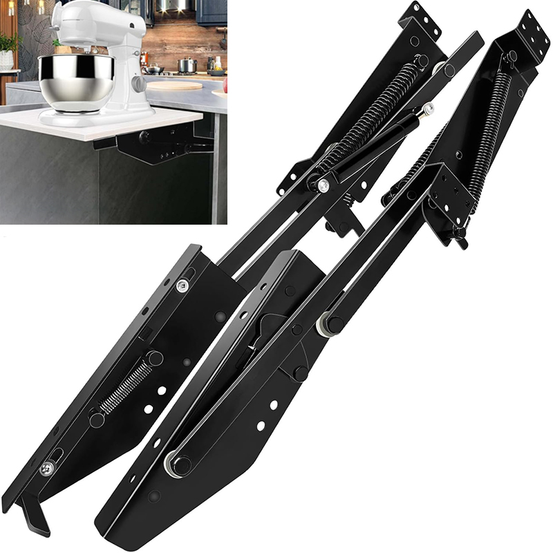 Commercial Kitchen Swing Door - スプリングラック収納付き隠し式自動昇降キッチンヒンジキャビネットシステム、ミキサー用機械式伸縮リフト棚