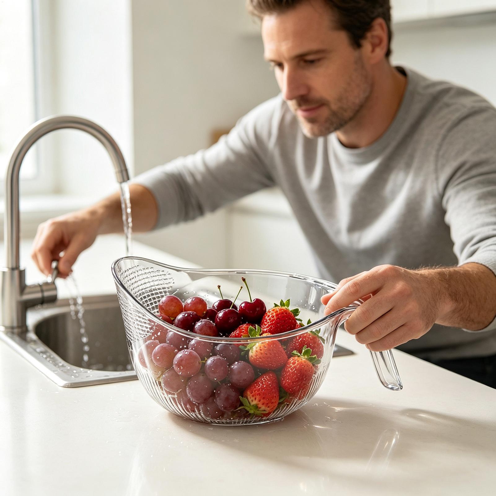 米水切りかご1個、米フィルター、果物と野菜の水切りふるい、キ - Commercial Kitchen Items のレビューと価格