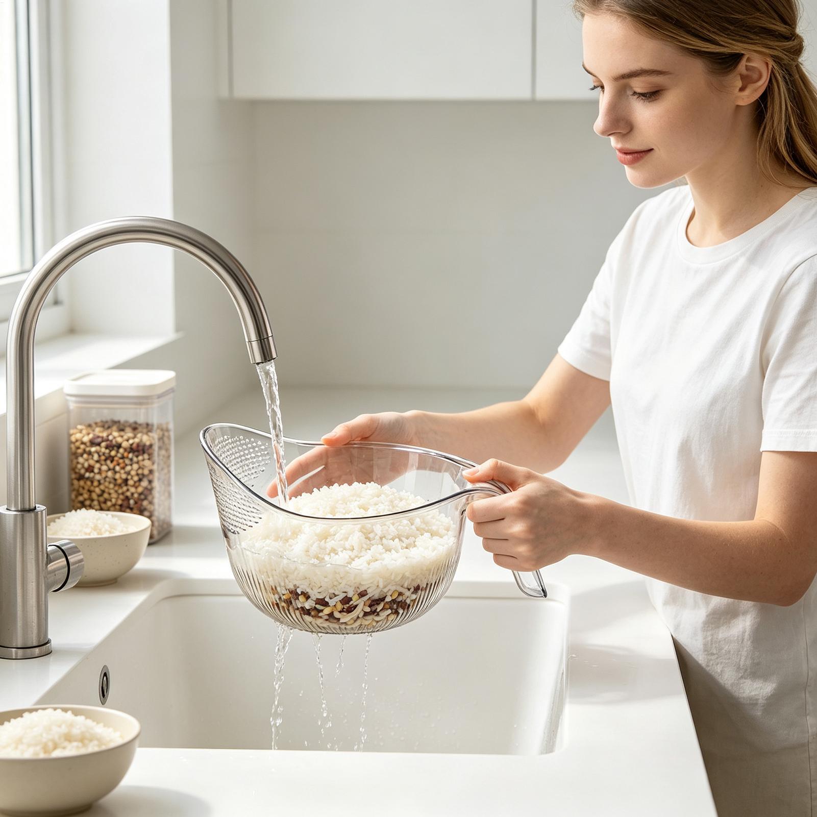 米水切りかご1個、米フィルター、果物と野菜の水切りふるい、キ - Commercial Kitchen Items のレビューと価格