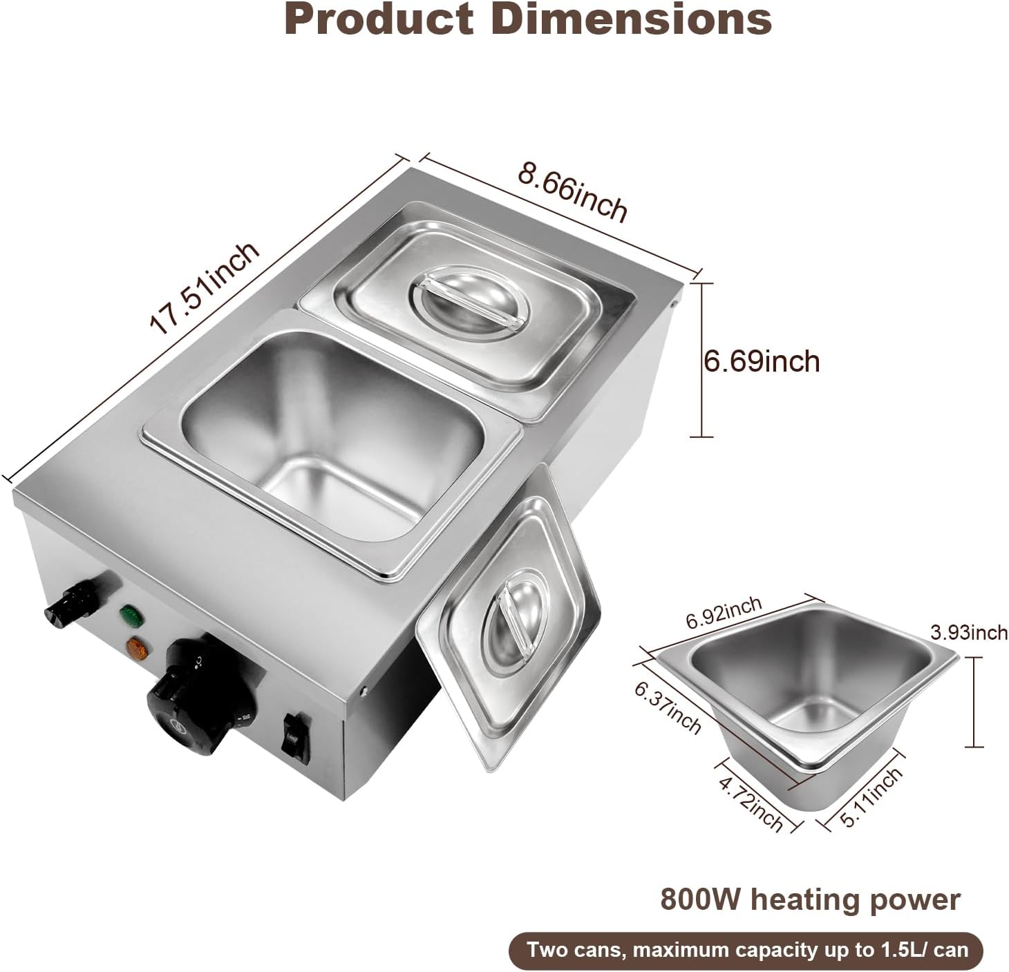 TWISTER.CK 1200W チョコレート溶解ポット – - Commercial Kitchen Warmer のレビューと価格