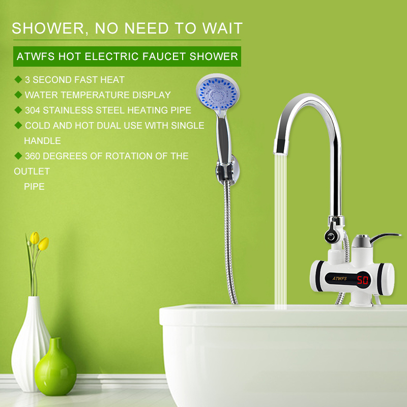 ATWFS 3000 ワットタンクレス給湯器蛇口シャワーイン - Commercial Kitchen Tap のレビューと価格