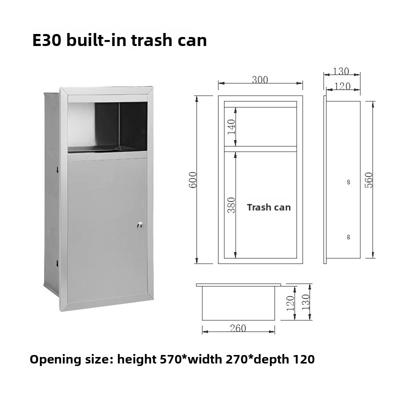 304ステンレス鋼製サイドオープンゴミ箱 蓋付き埋め込み式キ - Commercial Kitchen Garbage Disposal のレビューと価格