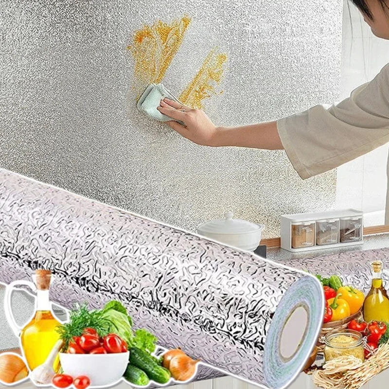 アルミ箔抗油キッチンウォールステッカー自己粘着防水カウンター - Commercial Kitchen Warmer のレビューと価格