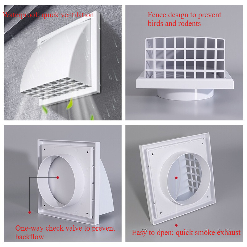 ABS製外壁換気グリルレンジフードダクトエアアウトレットバル - Commercial Exhaust Hood のレビューと価格