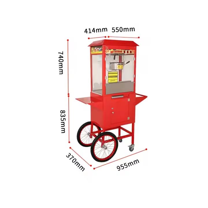 商業用ポップコーンマシン カート付き 220V 1400W  - Commercial Popcorn Machine のレビューと価格