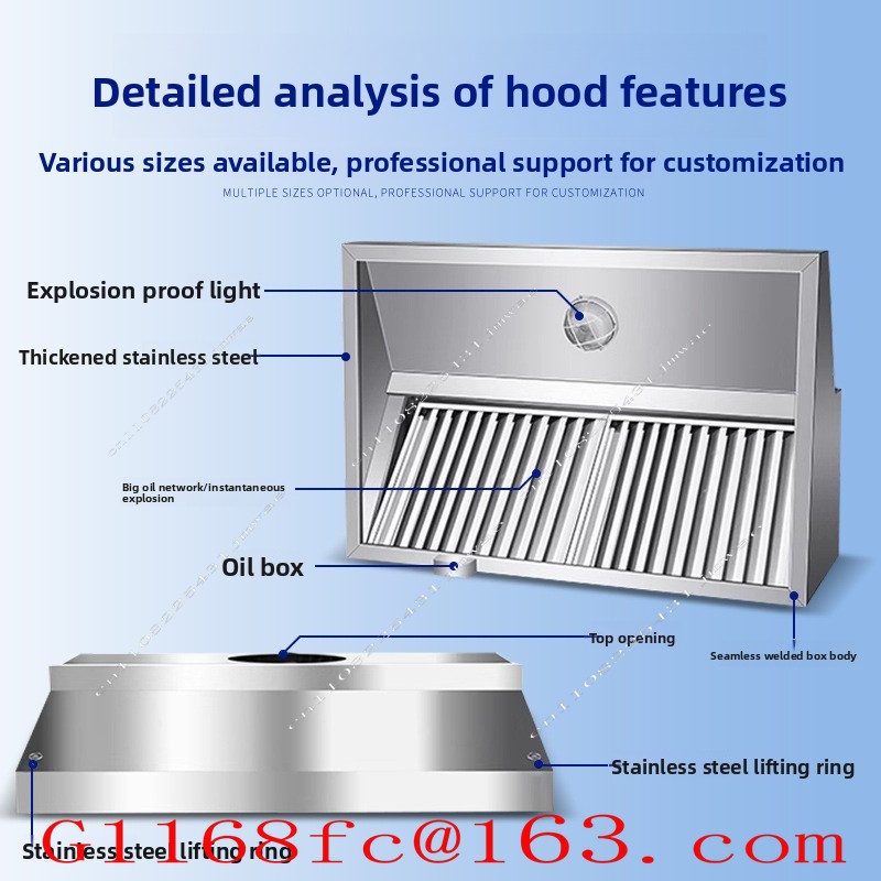 業務用厨房、土製コンロ、大風量カバー用ステンレス製排気フード - Commercial Exhaust Hood のレビューと価格